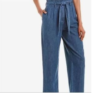 BANANA REPUBLIC High rise wide leg woman denim belt boho pleated waist jean 6